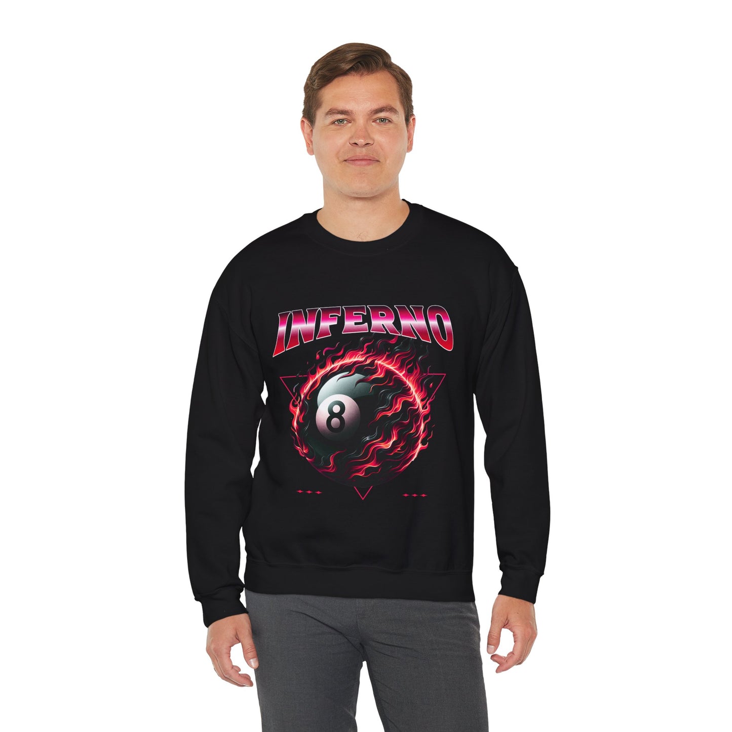 Inferno Eight Ball Crewneck Sweatshirt - Unisex Heavy Blend Pullover