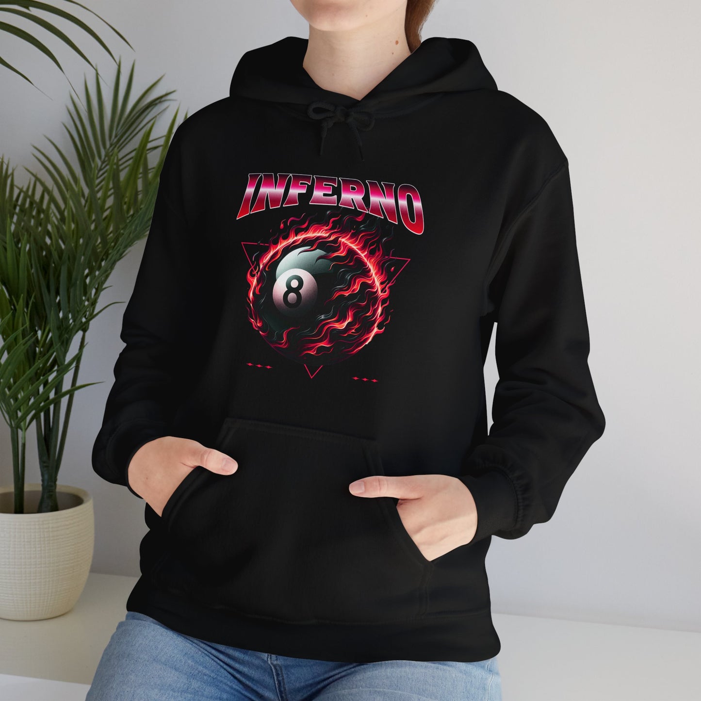 Inferno Eight Ball Unisex Hoodie - Cozy Streetwear Sweatshirt