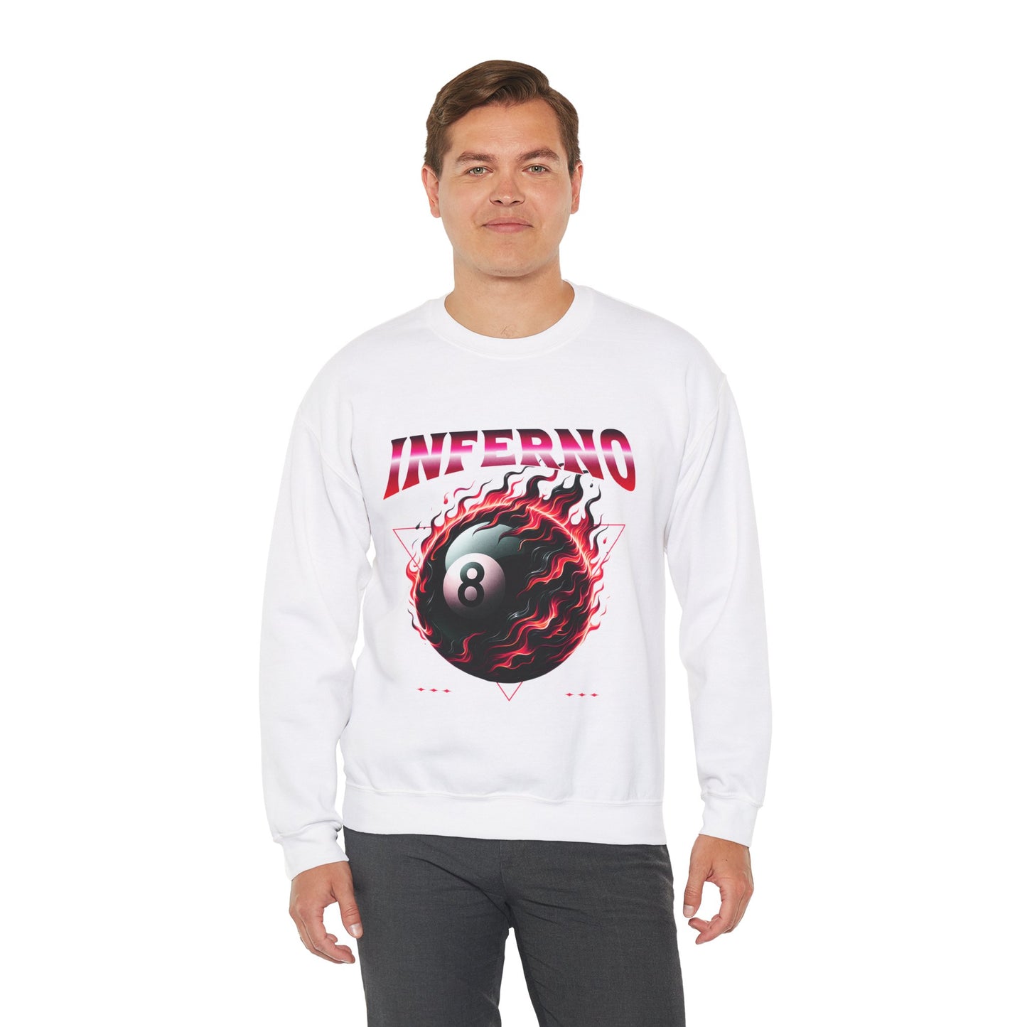 Inferno Eight Ball Crewneck Sweatshirt - Unisex Heavy Blend Pullover